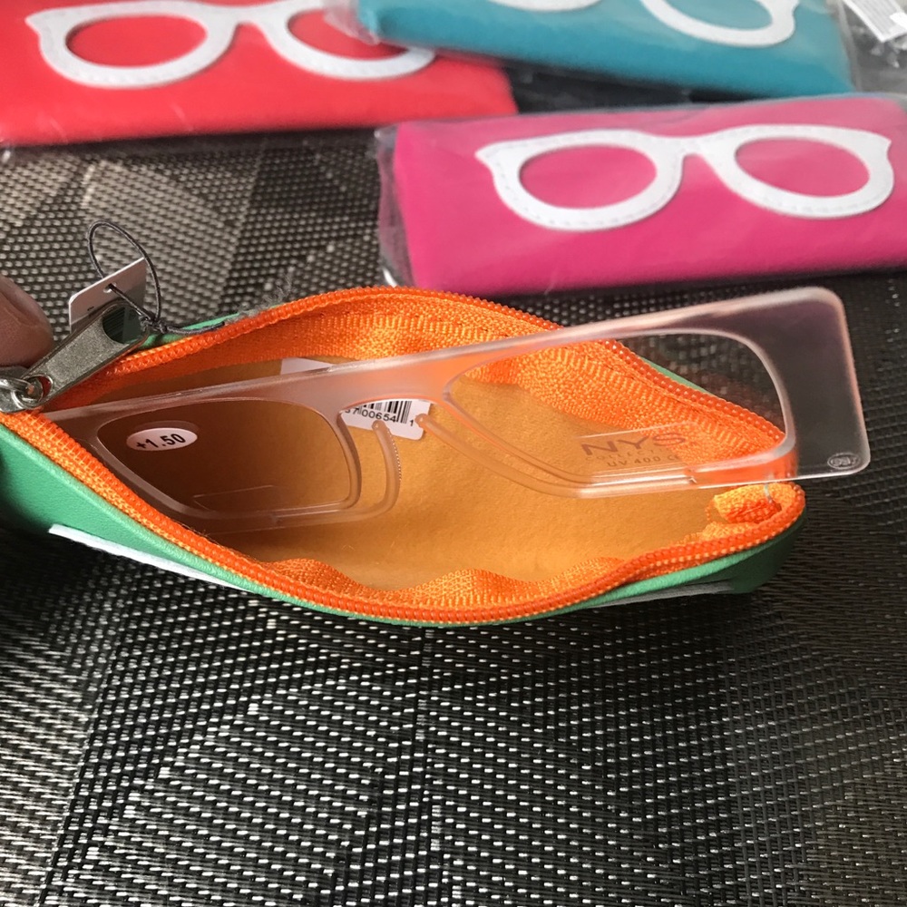 +1.50 NYS Collection Flat Armless Readers with colorful Zip pouch! ONLY 3 LEFT! - Picture 9 of 16